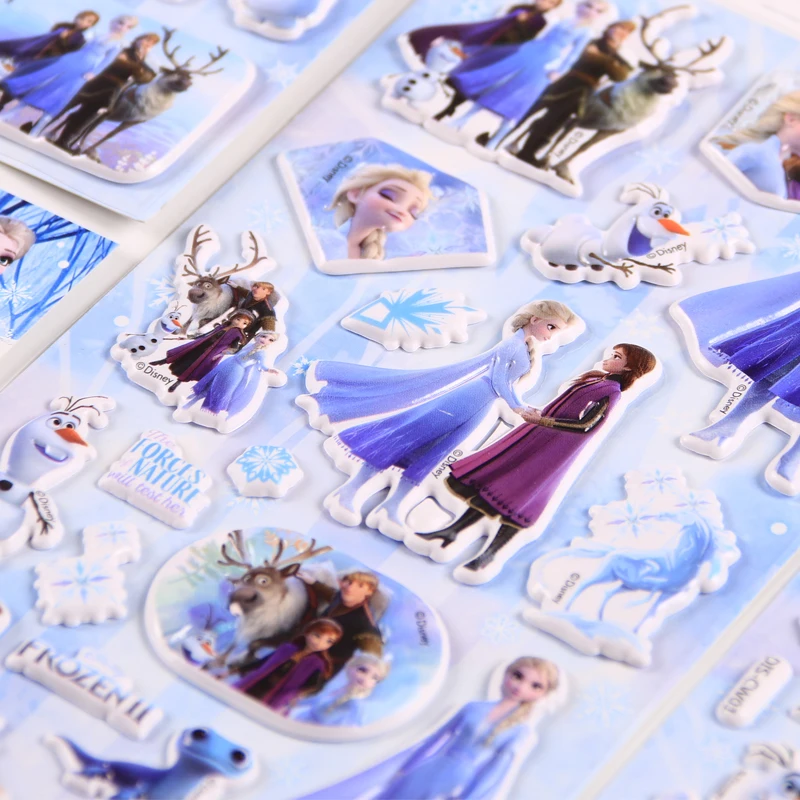 8 шт./компл. 3D «Холодное сердце» 2 Эльза и Анна наклейки с изображением принцессы Софии, пузырчатые наклейки для пасты игрушки наклейки; Классические игрушки для подарок для ребенка
