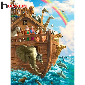 

Huacan 5d DIY Diamond Painting Elephant Full Drill Square/Round Diamond Animals Embroidery Cross Stitch Home Decoration