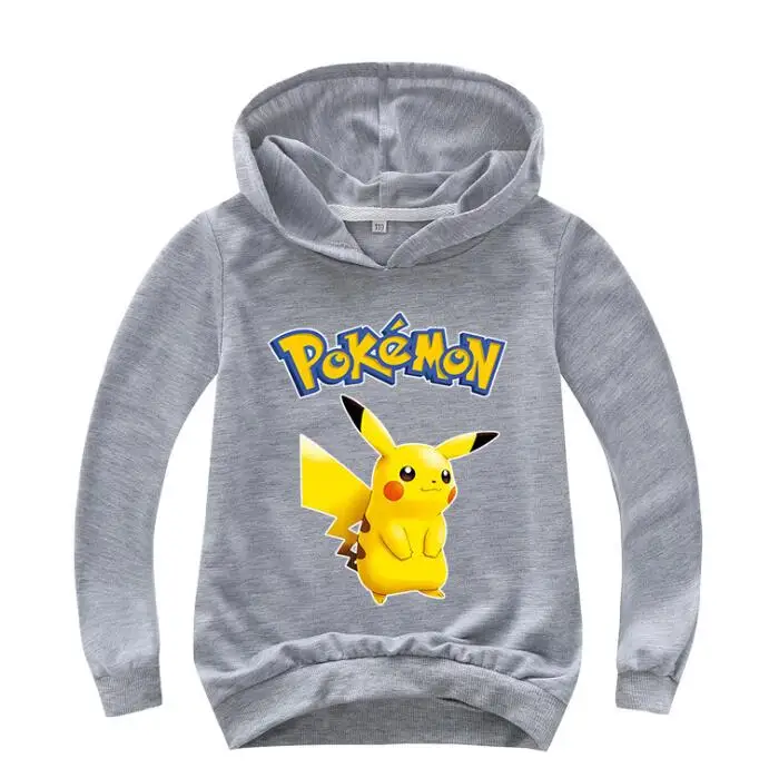 Новинка; детская толстовка с капюшоном; свитер «POKEMON GO»; куртка для мальчиков; весенне-осенняя футболка; детская повседневная верхняя одежда с длинными рукавами; одежда для малышей