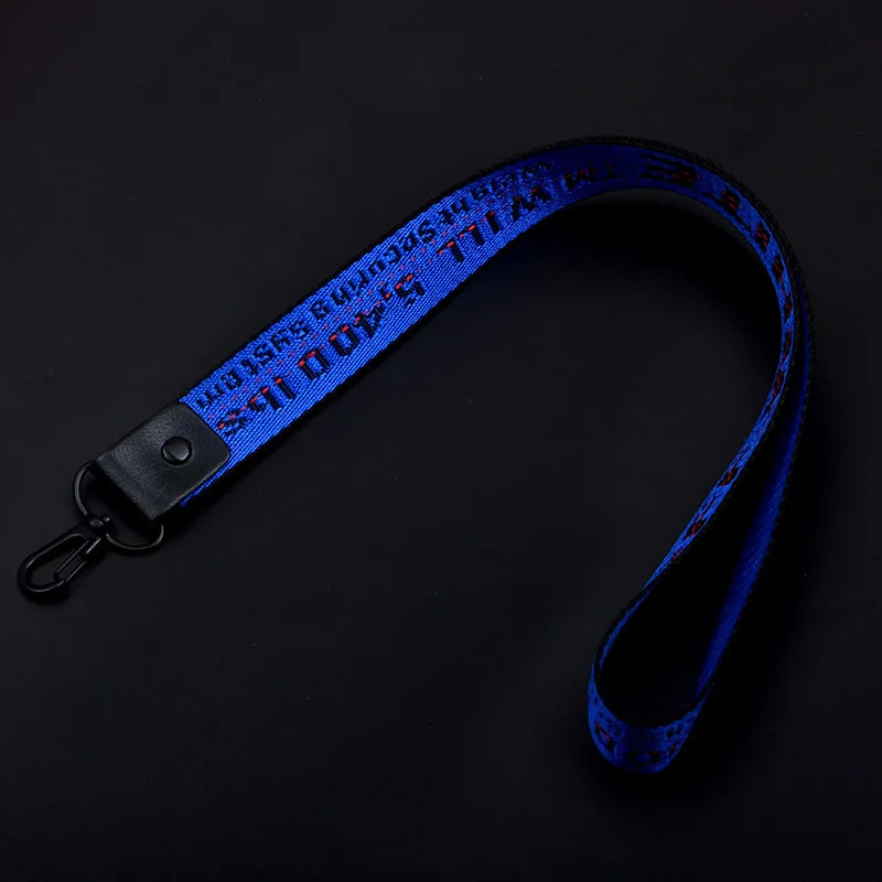 Off White брелок Плетеный для женщин и мужчин лента чехол для телефона ремешок брелок автомобильный брелок-кошелек сумка подвеска брелок llaveros - Цвет: Royal blue long