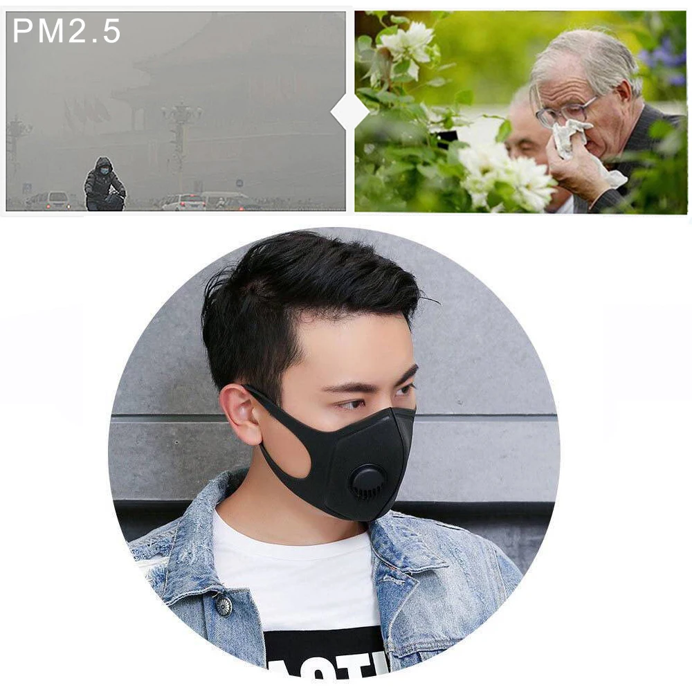 Respiratory Dust Mask Upgraded Version Men& Women Anti-fog Haze Dust Pm2.5 Pollen 3D Cropped Breathable Valve Mouth Mask