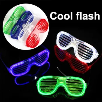 

12pcs LED Luminous Glasse Glowing Neon Christmas Party DJ Flashing Light Glow Sunglasses