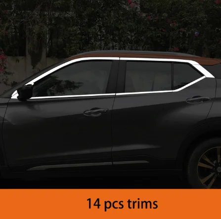 Нержавеющая сталь окна автомобиля Средний пост планки для nissan пинает - Цвет: 14 pc trims