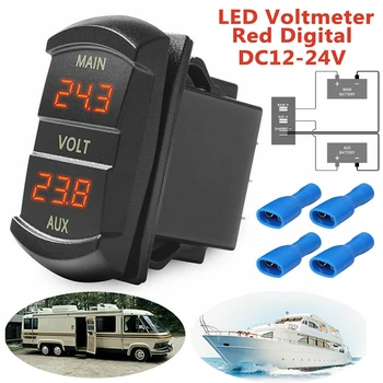 

1pc New ABS Car Automotive LED Digital Voltmeter DC 12V-24V Voltage Meter Waterproof Auto Replacement Parts