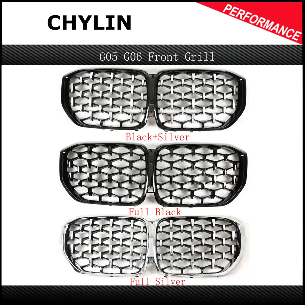

Car Grille For BMW X5 G05 2019+ ABS Diamond Glossy Black Front Kidney Grille Replacement X5 G05 Front Bumper Grill