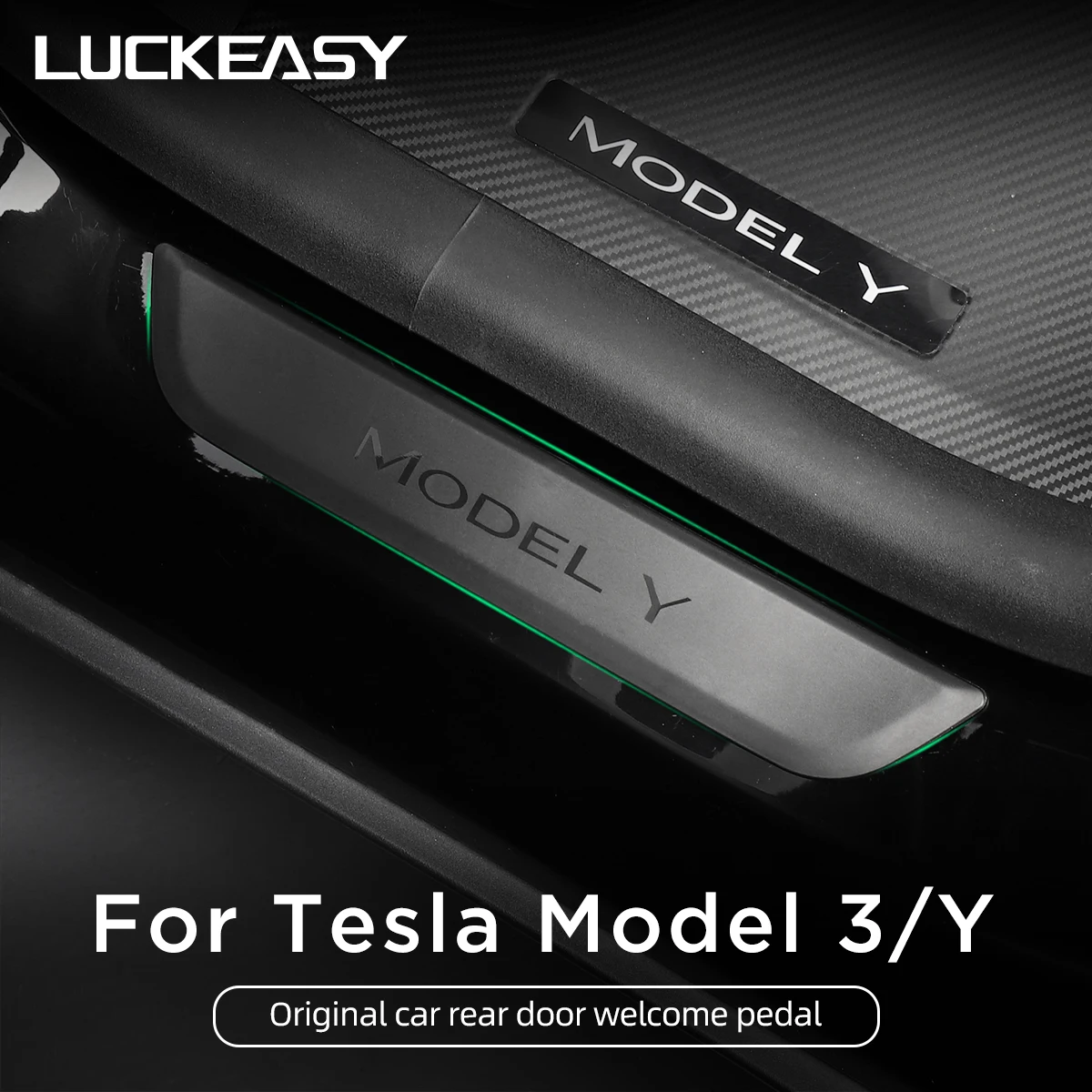 Для Tesla Model 3 Y оригинальная декоративная наклейка на порог задней двери