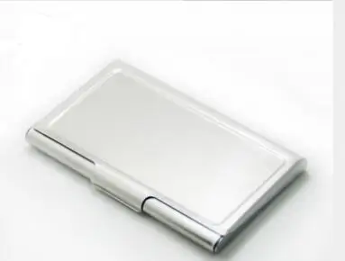 Пустой DIY Нержавеющая сталь металлический Бизнес название отделением для кредитных карт карман чехол Коробка с держателем 100 шт