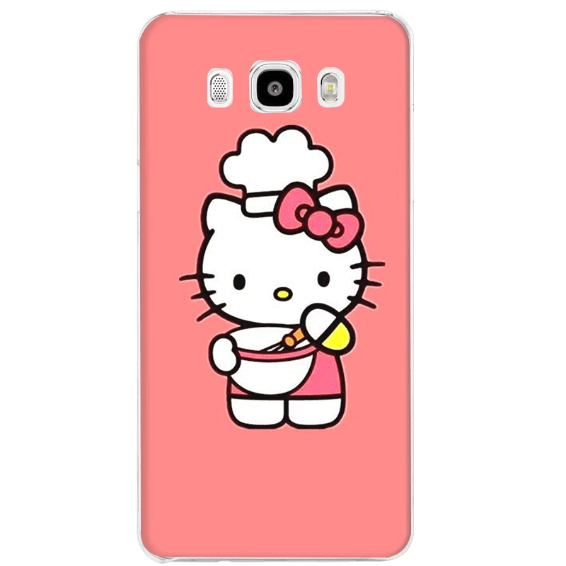 Чехол для мобильного телефона Samsung Galaxy J1 J2 J3 J5 J6 J7 жесткий чехол hello kitty Милая Защита корпуса