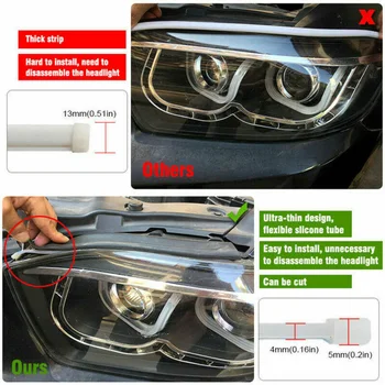 

Headlights Strip Lights 45CM 2Pcs White Turn Signal SMD 3014 Replacement