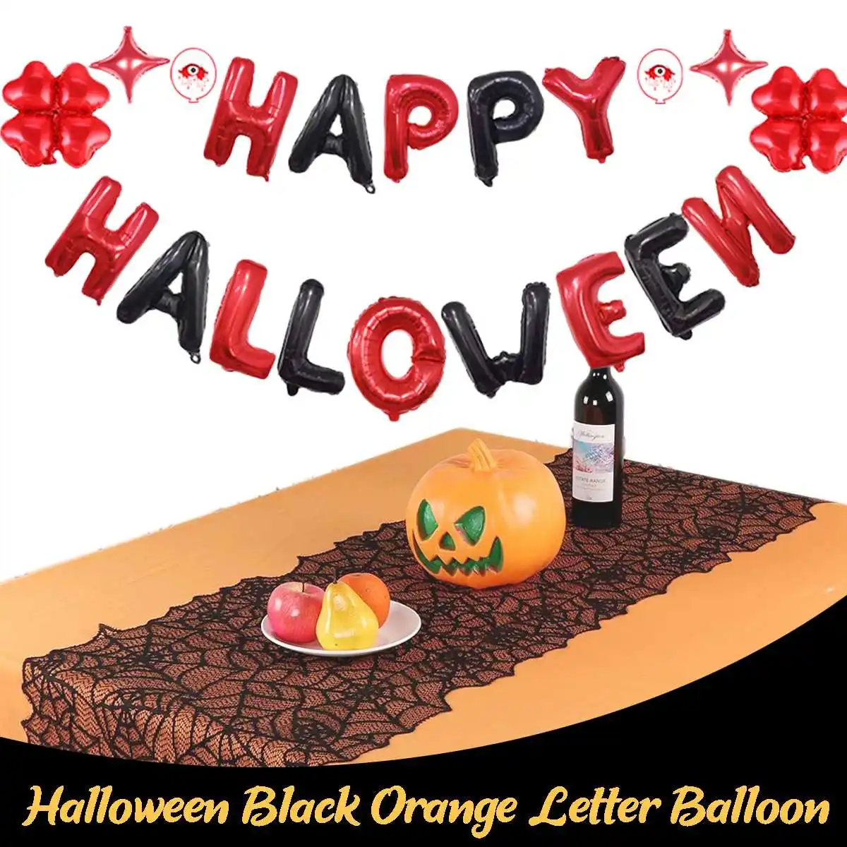happy Halloween Decoration Big Foil Birthday Balloons Air Golden Letter Balloon Figures Happy Birthday Party Decorations Kid