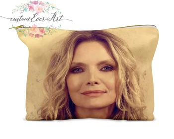 

Michelle Pfeiffer cosmetic bag personalized small makeup bag funny makeup organizer toiletry bag zipper pouch