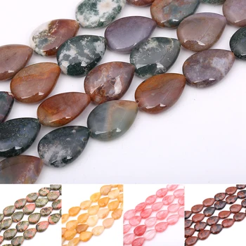 

13x18mm Natural Stone Opal Crystal Beads Water Drop Spacer Beads For Jewelry Making DIY Bracelet Accessories 22PCS/Strand New