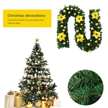

Artificial Christmas Garland 9ft PVC with Mixed Decorations Outdoor Indoor for Household Unique Christmas Accessories