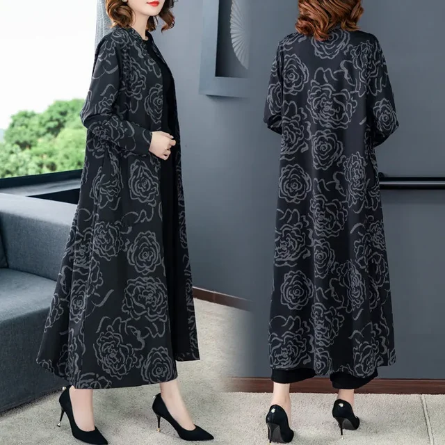 Velvet Long Windbreaker Jacket for Women