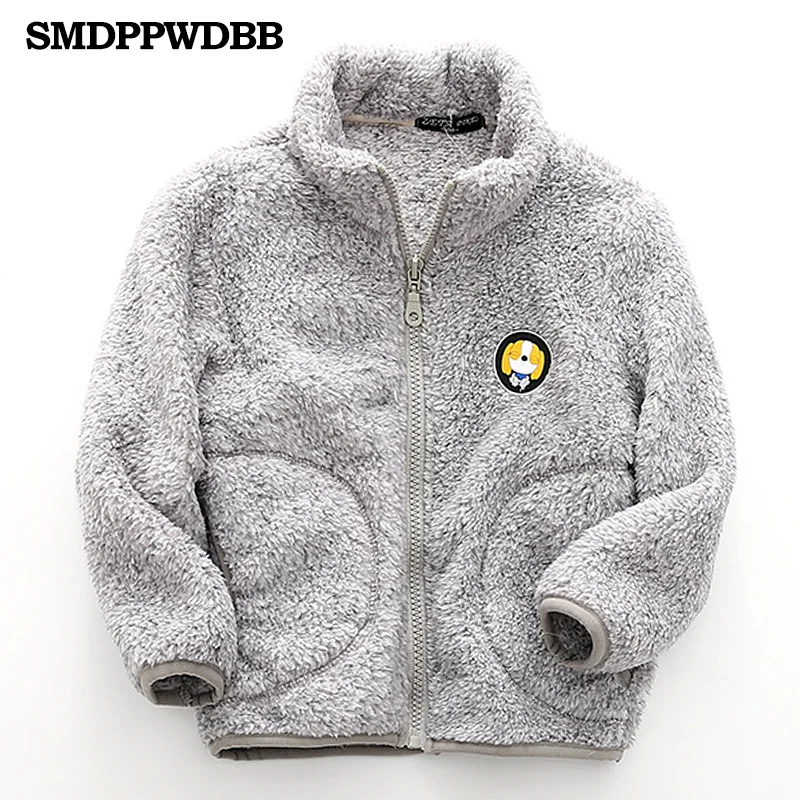gray SMDPPWDBB, Осень-зима, для детей, для мальчиков и девочек, милая мягкая флисовая куртка, пальто, верхняя одежда, кардиган, одежда, толстовка - Цвет: gray