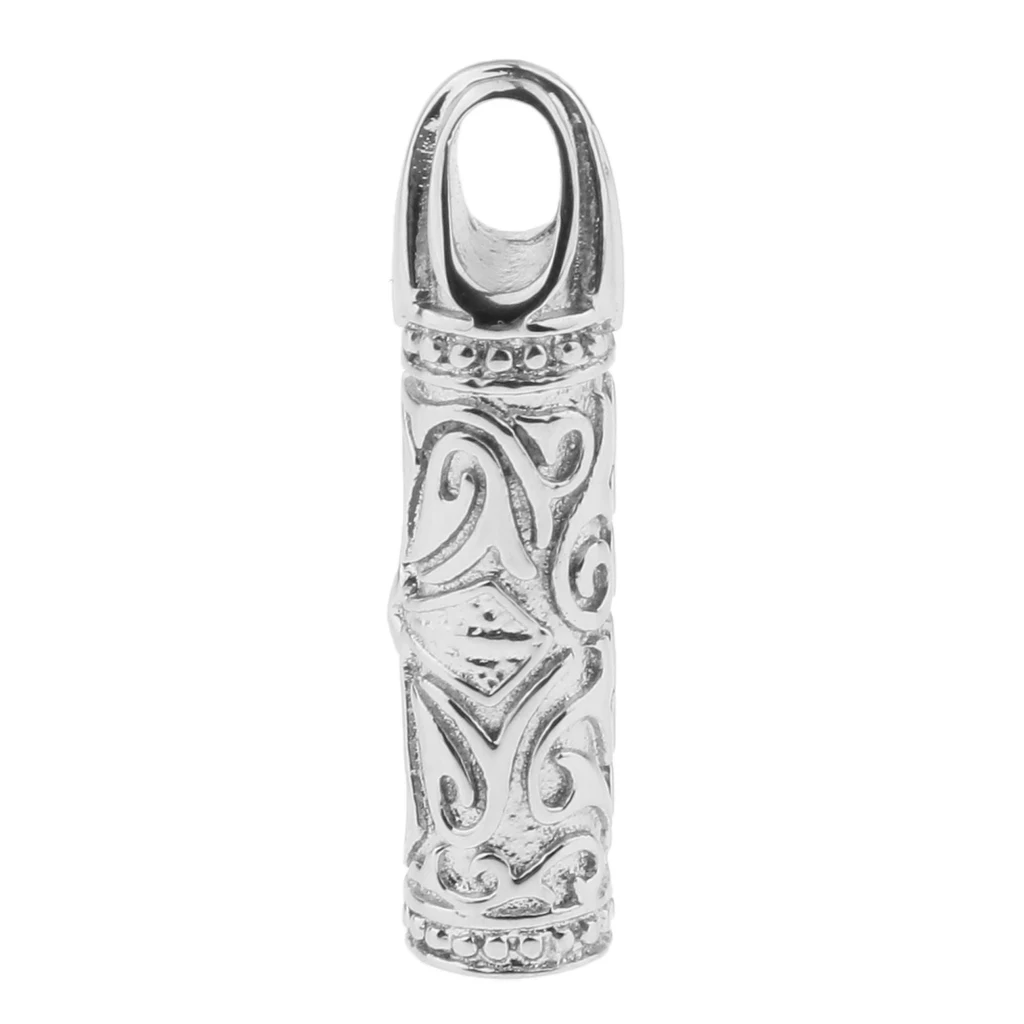 Stainless Steel Charm Cylinder Cremation Keepsake Pet Human Ash Urn Holder Pendant 