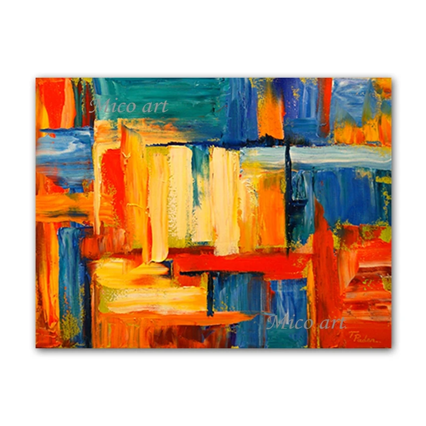 Colorful Abstract Design Oil Painting Home Good Wall Art Pure Hand-painted Decoration Pieces Paintings Artwork Unframed | Дом и сад
