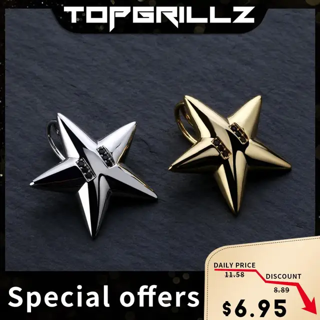 TOPGRILLZ Solid Back Five-pointed Star Pendant Necklace: A Stylish and Affordable Jewelry Piece