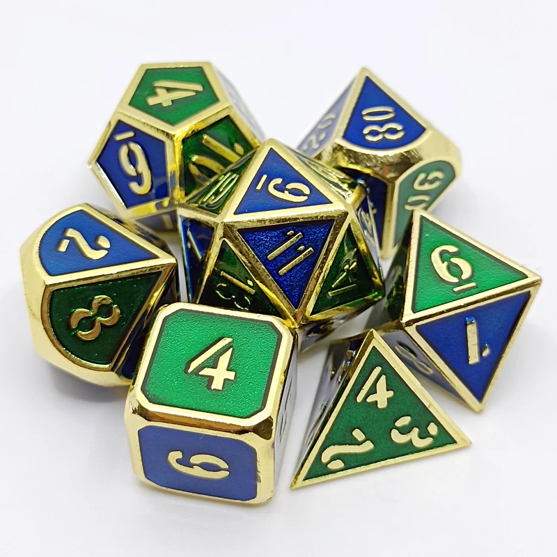 7 PCs Metal Dice DND Polyhedral Set for Role Playing Game MTG Pathfinder | Спорт и развлечения