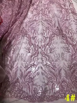 

Exquisite wedding dress beaded embroidery method mesh yarn African lace embroidery selection Nigeria lace fabric dress fabric