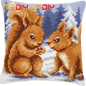 

LADIY Cross Stitch Pillow Cover TIGER LION Cushions for Sofas Decorative Pillow Case DMC Counted Cross-Stitch Kits Cushion Cover