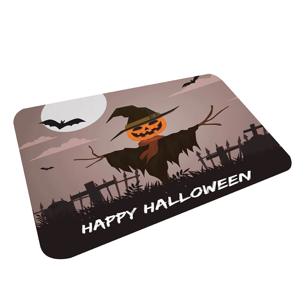40x60cm Happy Halloween Ghost Pumpkin Taro Flannel Carpet Non-slip Carpet Wedding Decorations Floor Runners Christmas Decor - Цвет: f