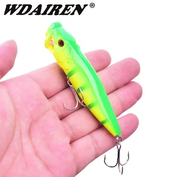 

1pcs Popper Hard Fishing Lure 90mm 12.5g Top water Artificial Bait with 2 Treble Hooks Fishing Wobblers Crankbait Pesca