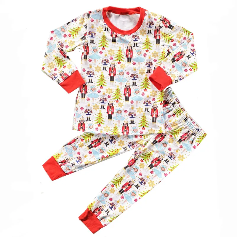 2-8Y Christmas Boy Pajamas Toddler Girls Christmas Pjs Kids Winter Clothes Baby Boys Sleepwear Xmas Grinch Pajamas Set - Цвет: 7 red cuff