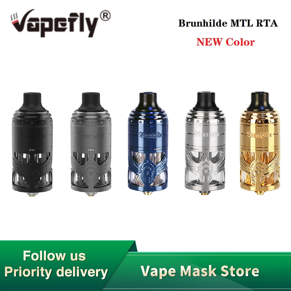 Goede Nieuwe Originele Vapefly Brunhilde MTL RTA Tank 5ml Single Coil Building 6 Niveaus Luchtstroom Controle Vape Vaporizer 23mm RTA vs Zeus X