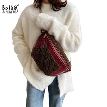 BRIGGS клетчатые плюшевые женские сумки через плечо из искусственной кожи Модные женские сумки через плечо для женщин девочек нагрудные сумки Bolsa Feminina