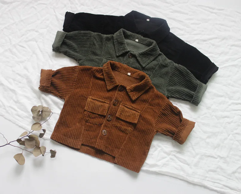 

2019 New Autumn&winter Toddler Kids Girls Boys Jacket&coats Corduroy Clothes Fashion Casual Kids Clothings