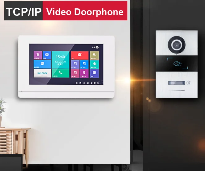 

2020 New Arrival TCP/IP Full Digital Video Door Phone Home Security Intercom Video Doorbell 7 Inch Touching Screen 1v1
