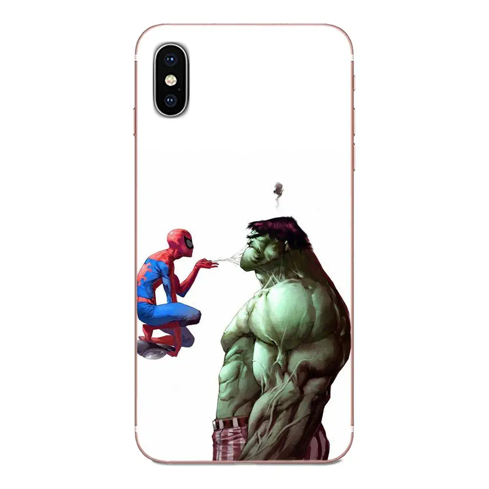 as picture Резиновые сотовый Чехол для телефона для huawei Honor 4C 5A 5C 5X6 6A 6X7 7A 7C 7X8 8C 8S 9 10 10i 20 20i Lite рro с принтом Человека-паука Марвел Халк - Color: as picture