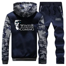 *#Best Price Winter Coming Game Of Thrones Hot Sale 2019 Warm Jackets Coat Thick Mens Hoodies Camouflage Suit Sportswear+Pants 2 Piece Set *#Best Price Winter Coming Game Of Thrones Hot Sale 2019 Warm Jackets Coat Thick Mens Hoodies Camouflage Suit Sportswear+Pants 2 Piece Set