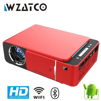 

WZATCO T6 Android 10 WIFI Smart Optional support 1080p HD LED Portable Mini Projector Video For Home Theater Game Movie Cinema