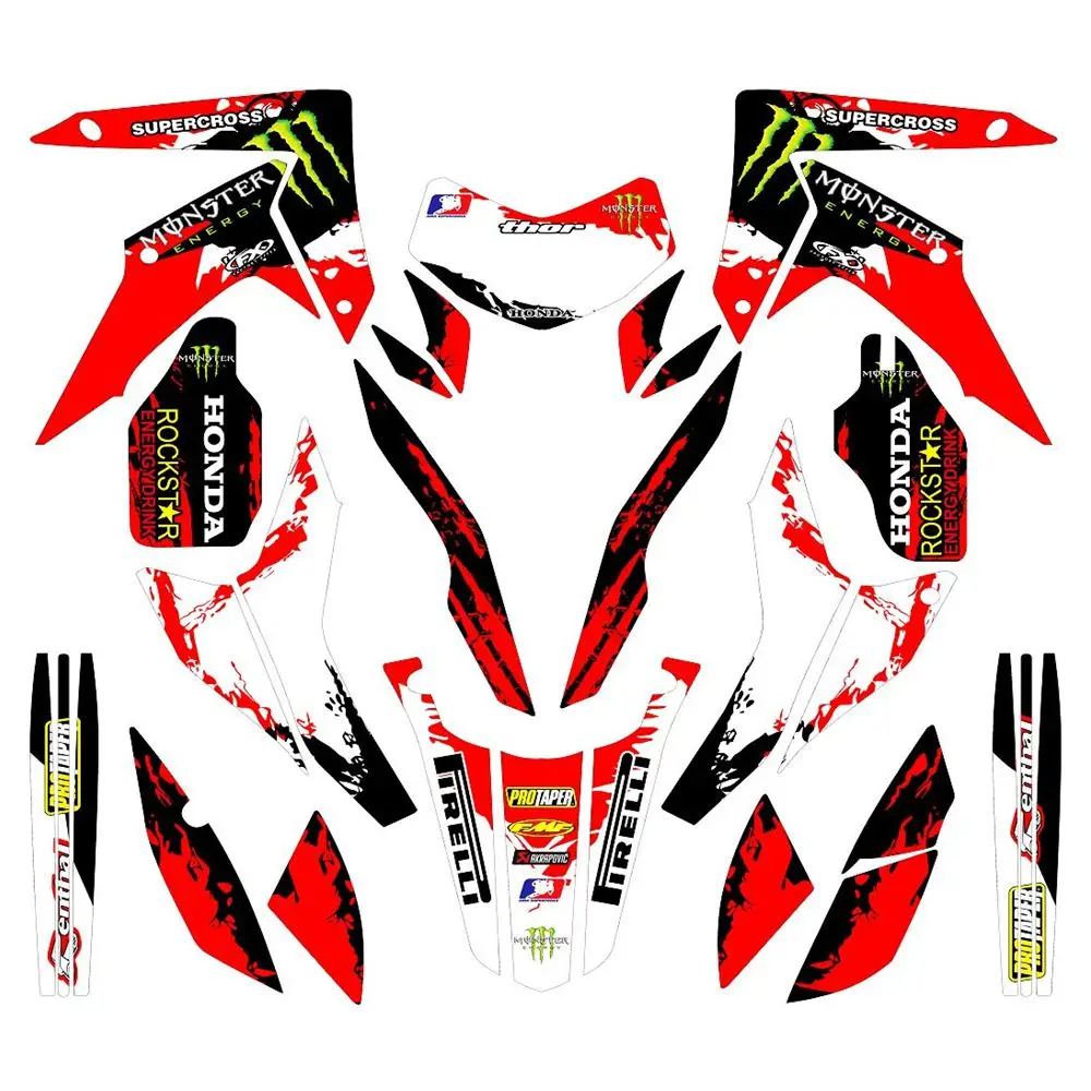 

New Full Graphics Decals Stickers Custom Number Name 3M Bright Matte Stickers Waterproof For HONDA CRF250L 2012-2017