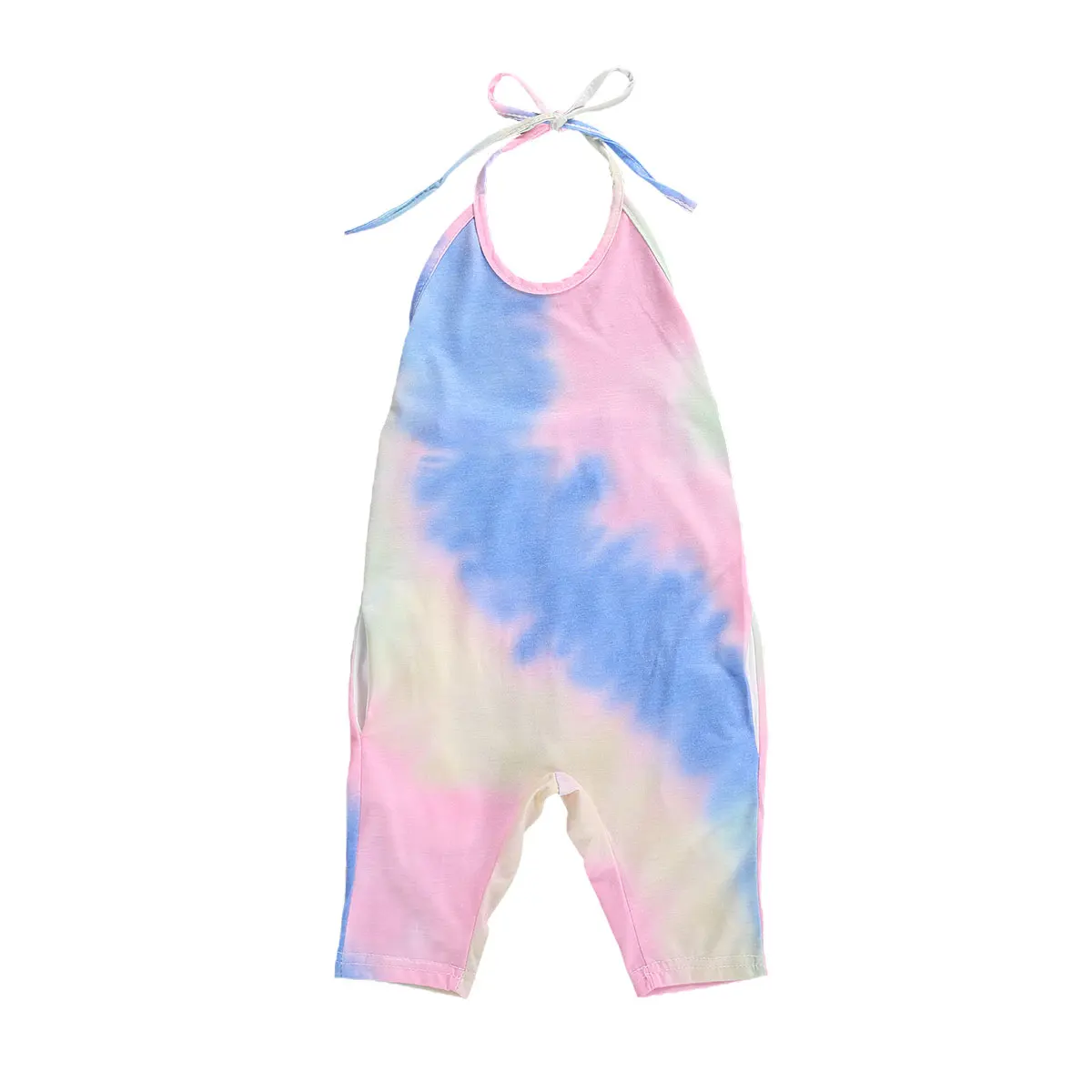 Baby Jumpsuit Cotton  Boho Infant Baby Girl Kids Tie-dye Romper Summer Sleeveless Halter Lace-up Jumpsuit Fashion Children Backless Romper 1-6Years carters baby bodysuits	 Baby Rompers