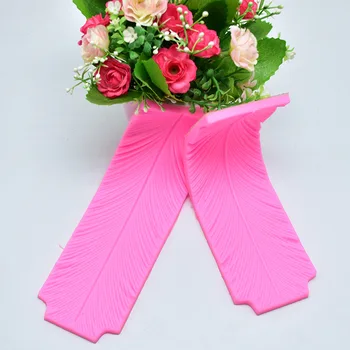 

DIY Bakery Short Feather Texture 2pcs Silicone Cake Mould Modeling Fondant Chocolate Tool