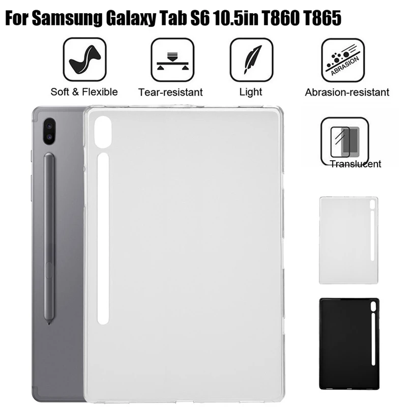 Для Samsung Galaxy Tab S6 10,5 В T860 T865 мягкий прозрачный TPU противоударный чехол Крышка для планшета чехол-накладка на заднюю крышку, Прочный противоударный S30