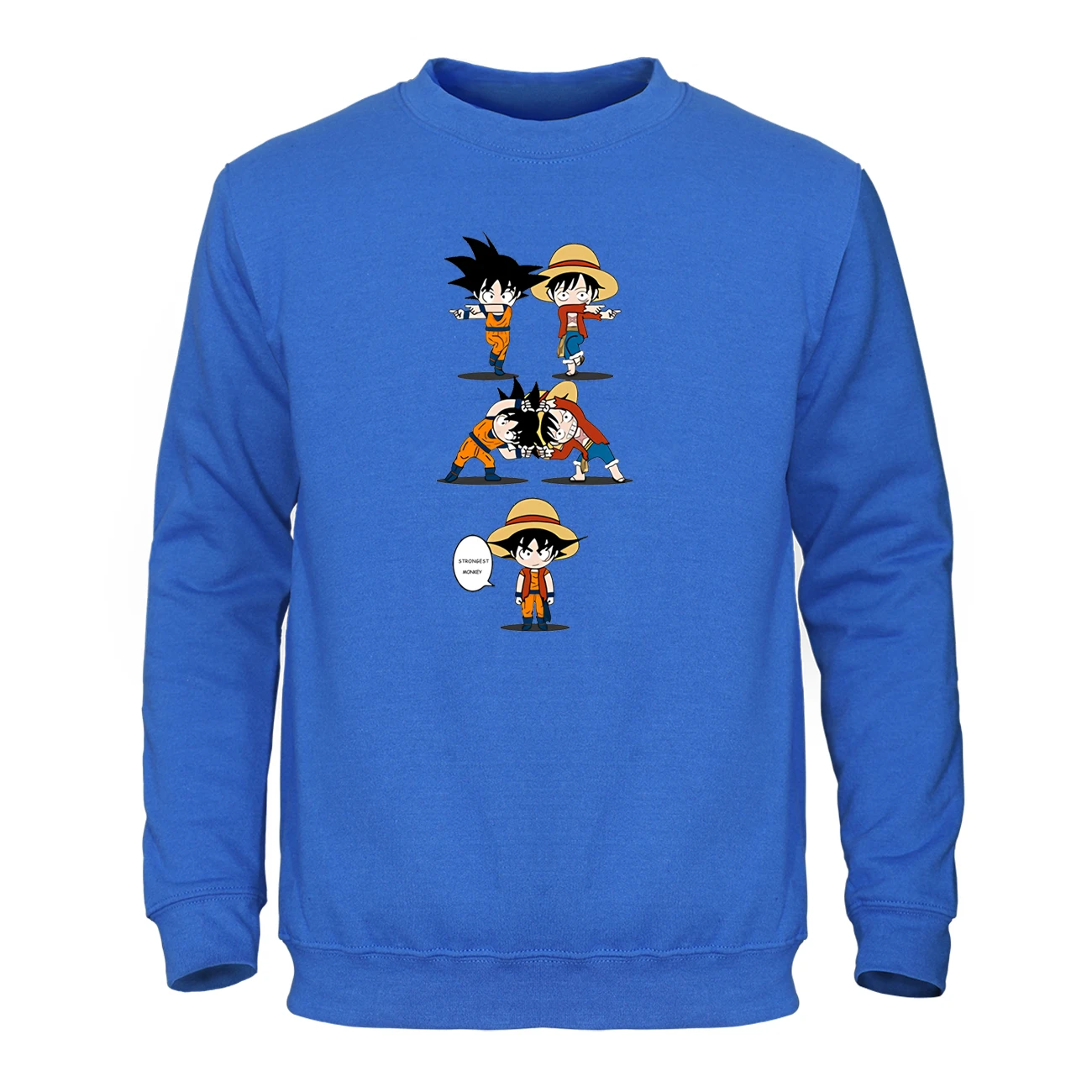 Забавный цельный Луффи Драконий жемчуг толстовка с Гоку мужская модная Осенняя спортивная одежда Зимний флисовый пуловер уличная одежда - Цвет: Blue