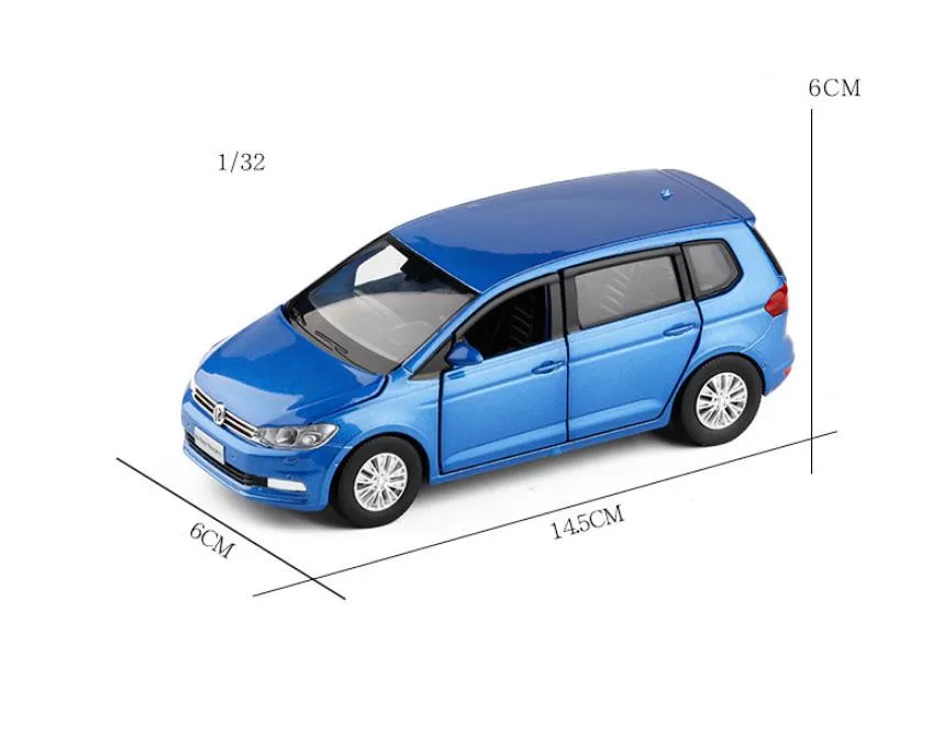 Горячая Распродажа 1:32 Touran L модель автомобиля, легированная задняя часть, музыкальное освещение Игрушечная машина, 6 дверей