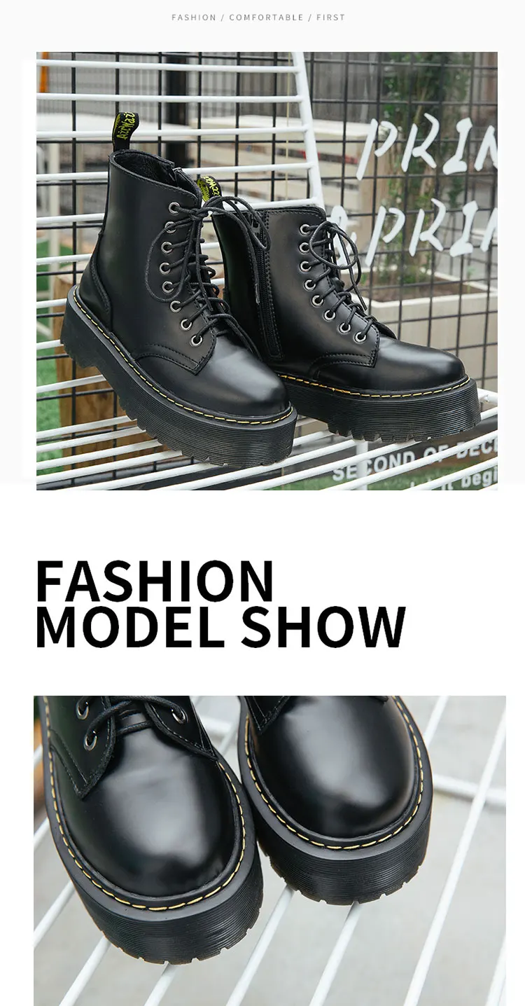CINESSD/женские ботинки; армейские ботинки на плоской подошве со шнуровкой; Цвет Черный; кожаная обувь; botas; женские Ботинки martin; женские зимние ботинки на резиновой подошве