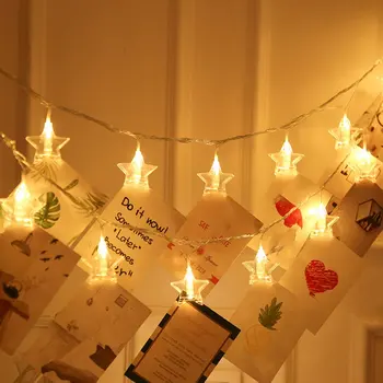 

Festive Christmas Battery Box USB Type LED Lantern Flashing Light String Light Starry Sky Photo Clip Light