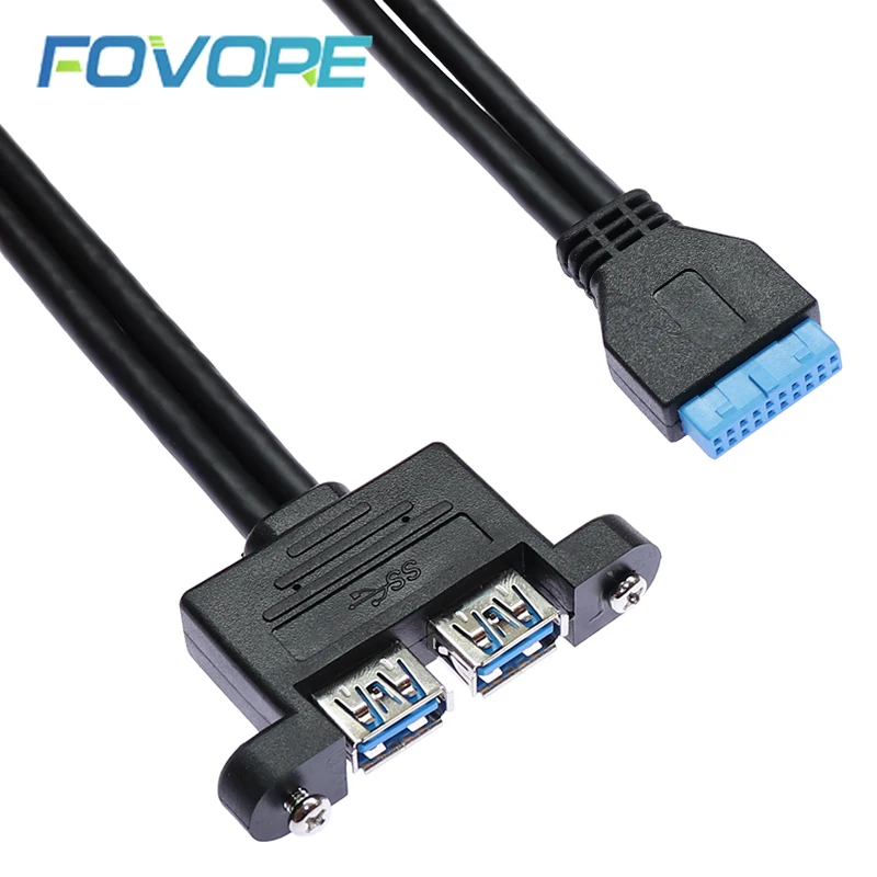 Кабель USB 3 0 2 порта разъем типа A для материнской платы 20 штыревой папа кабель USB3.0