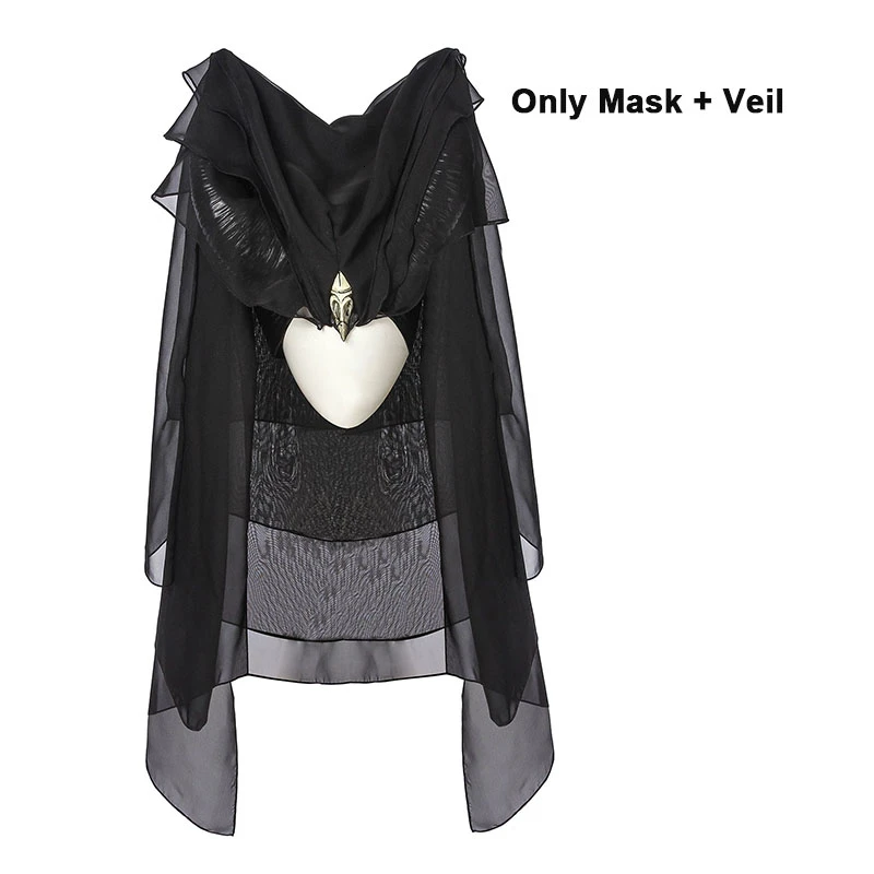 Maleficent Mistress Of Evil, костюм для косплея, платье, костюмы на Хэллоуин для женщин, для взрослых, ангел, головной убор, Роговая маска, Черное длинное платье - Цвет: Only headwear