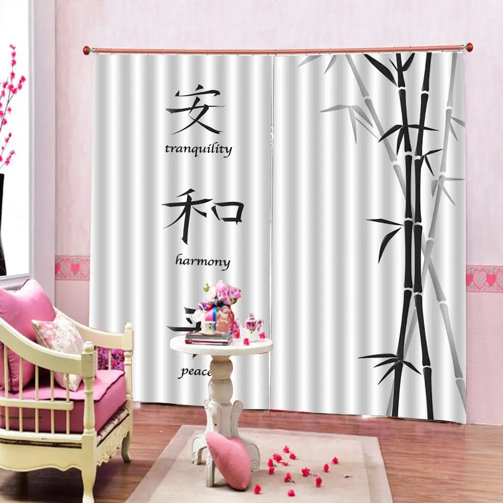 

Luxury Blackout 3D Window Curtain For Living Room grey curtains bamboo curtain