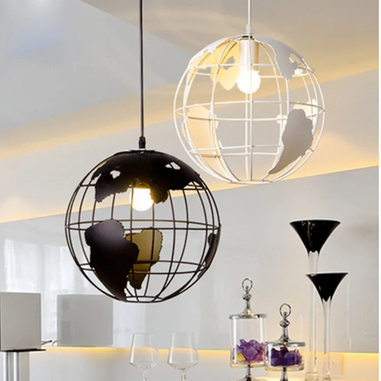 

Creative Art Coffee Shop Hallway Bedroom Bar Counter Restaurant Light Modern Minimalist Earth Single-head Hanging Lamps
