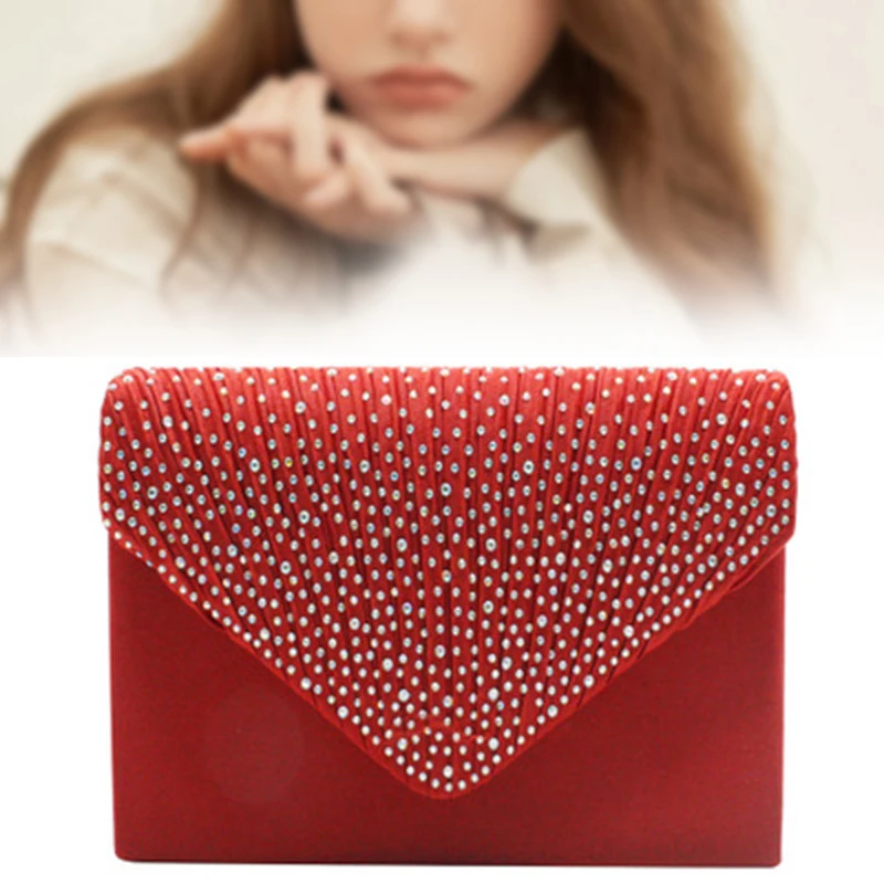 Women Evening Envelope Handbag Crossbody Shoulder Bag Chain for Mobile Phone Wedding Party Prom Bridal Lady Clutch