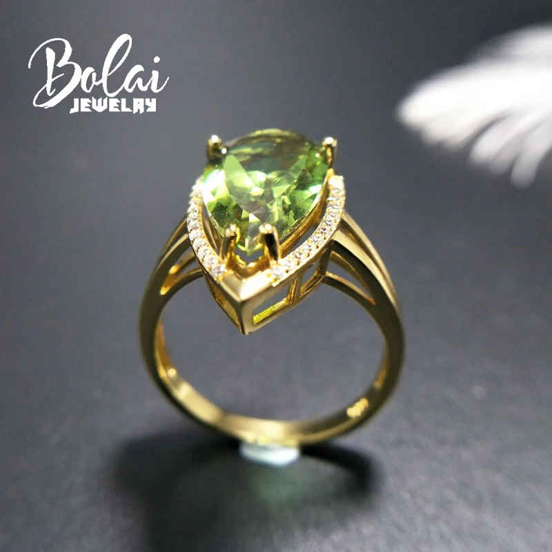 Bolaijewelry, Zultanite кольца diaspore груша 10*18 мм стерлингового серебра 925 драгоценный камень с огранкой, создающий цвет, меняющий элегантные изысканные украшения