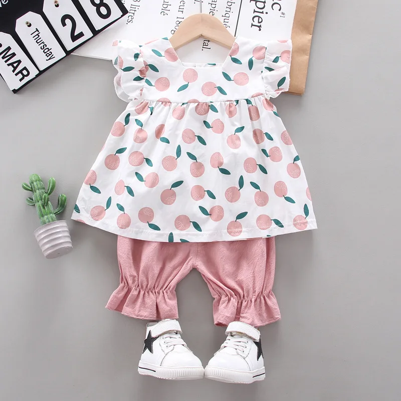 Baby Girls Clothes Cartoon Dress Shorts 2Pcs/Sets Toddler Clothing Suit